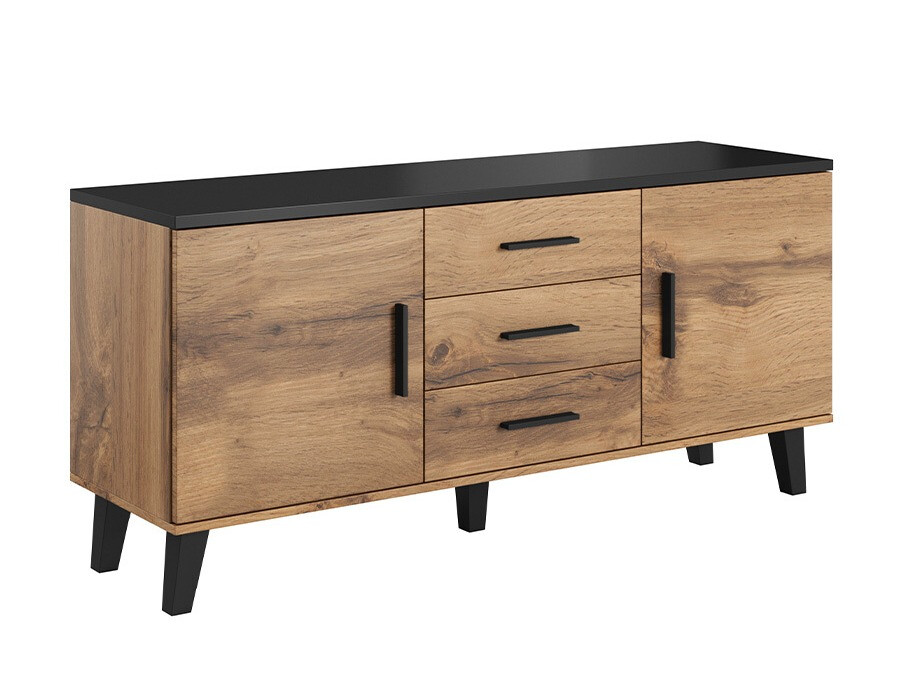 TV stand Larfloi 107 (Wotan Oak + Black)