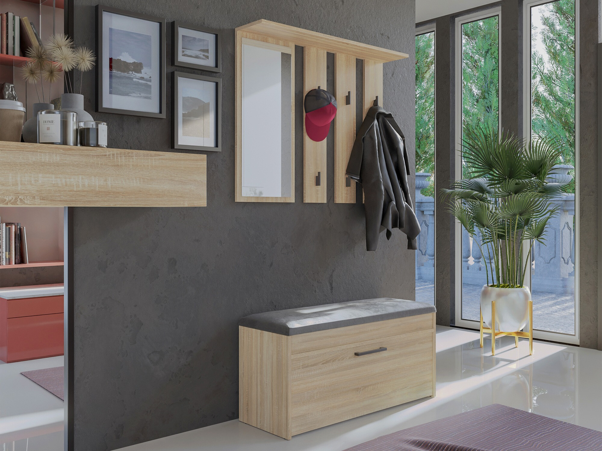 Shoe cabinet Mandeville 216 (Sonoma oak)