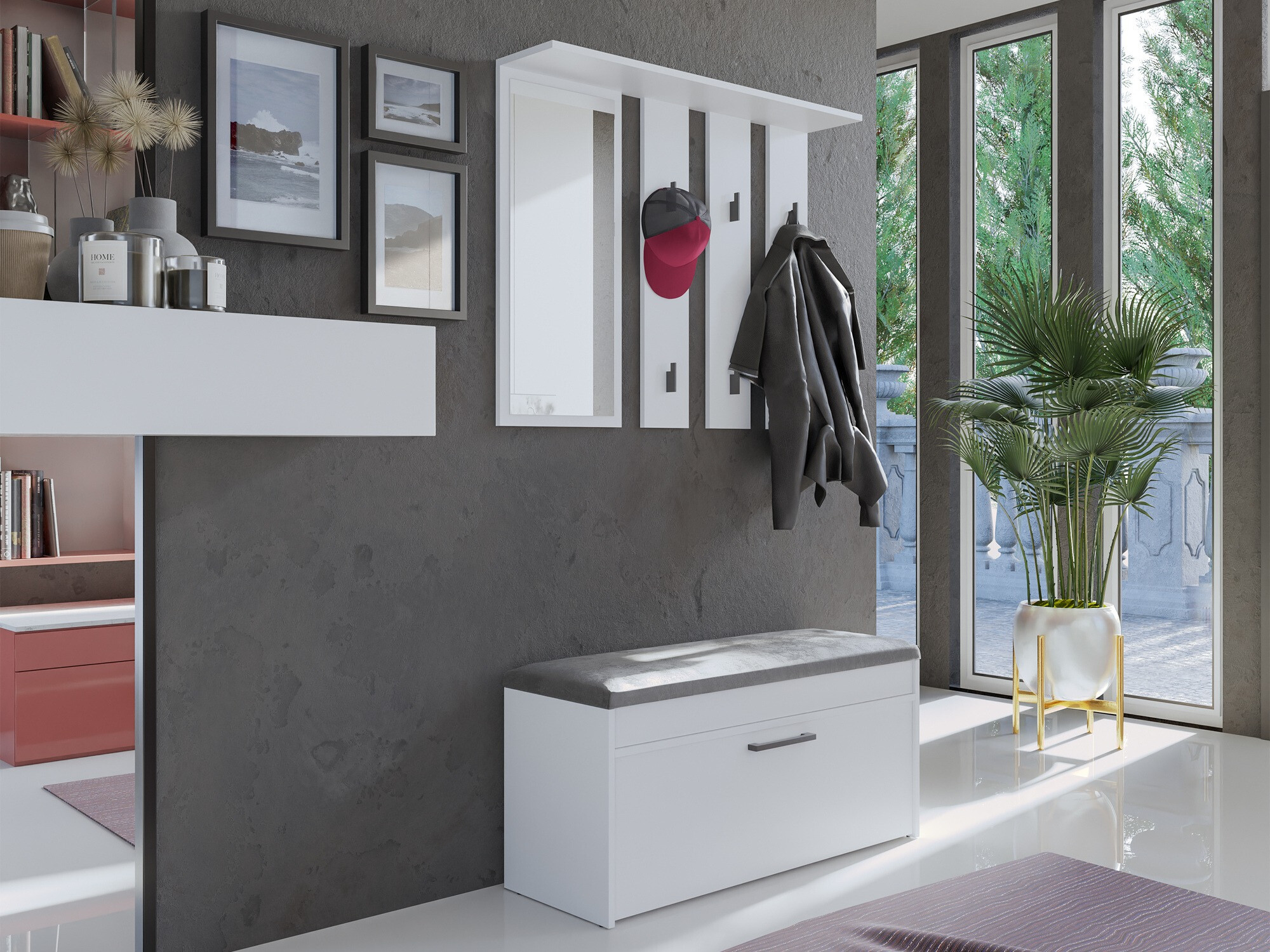 Shoe cabinet Mandeville 216 (White)