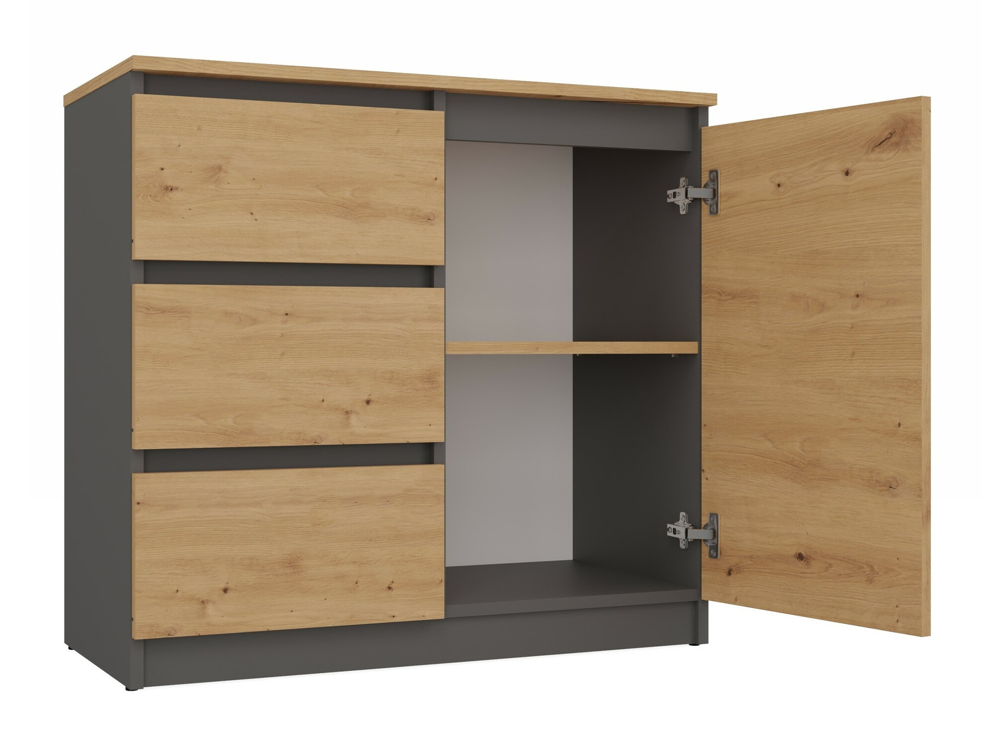 Chest of drawers Elbvelu 110 (Artisan oak + Anthracite)