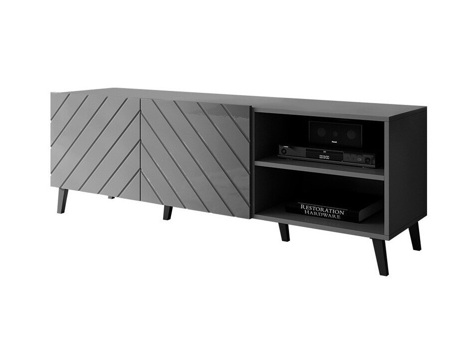 TV stand Charlotte 144 (Graphite + Glossy graphite)