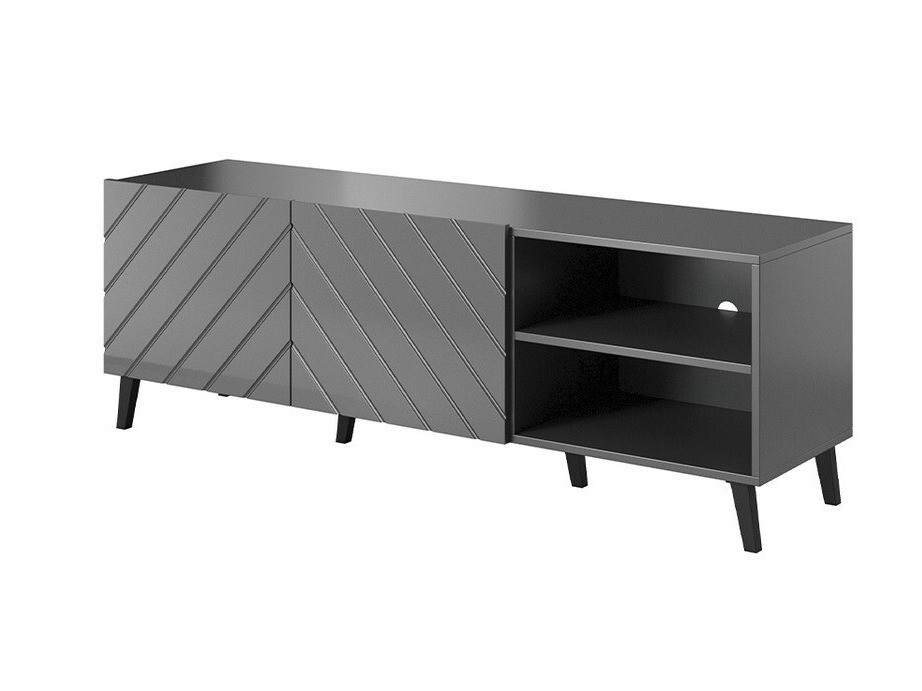 TV stand Charlotte 144 (Graphite + Glossy graphite)