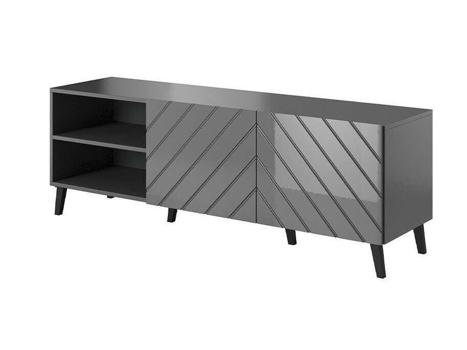 TV stand Charlotte 144 (Graphite + Glossy graphite)