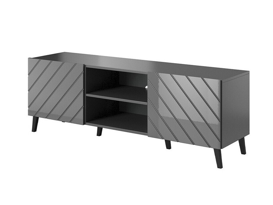 TV stand Charlotte 144 (Graphite + Glossy graphite)