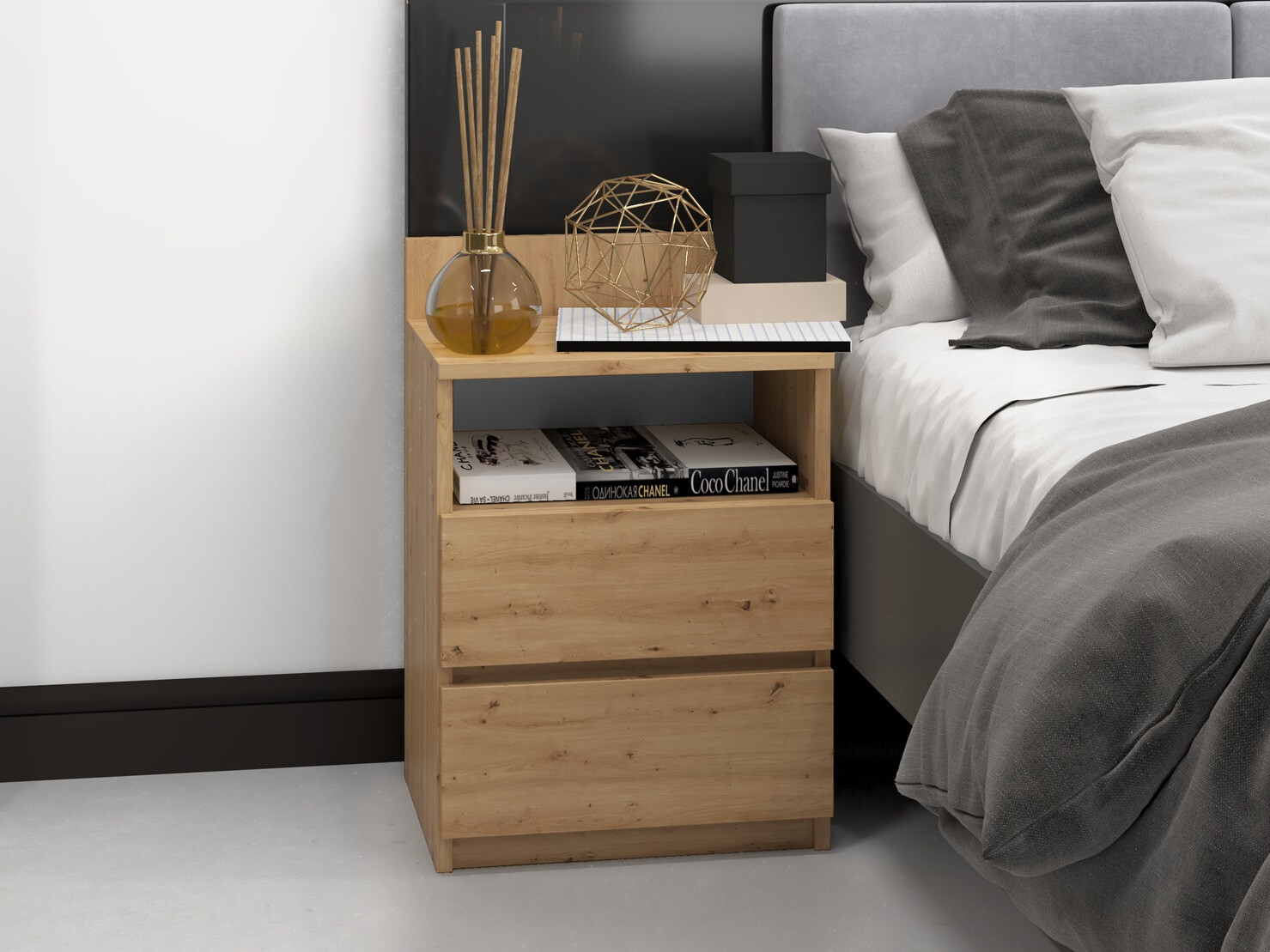Bedside table Elbvelu 119 (Artisan oak)