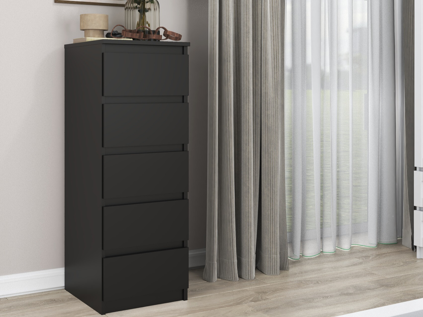 Chest of drawers Elbvelu 121 (Black)
