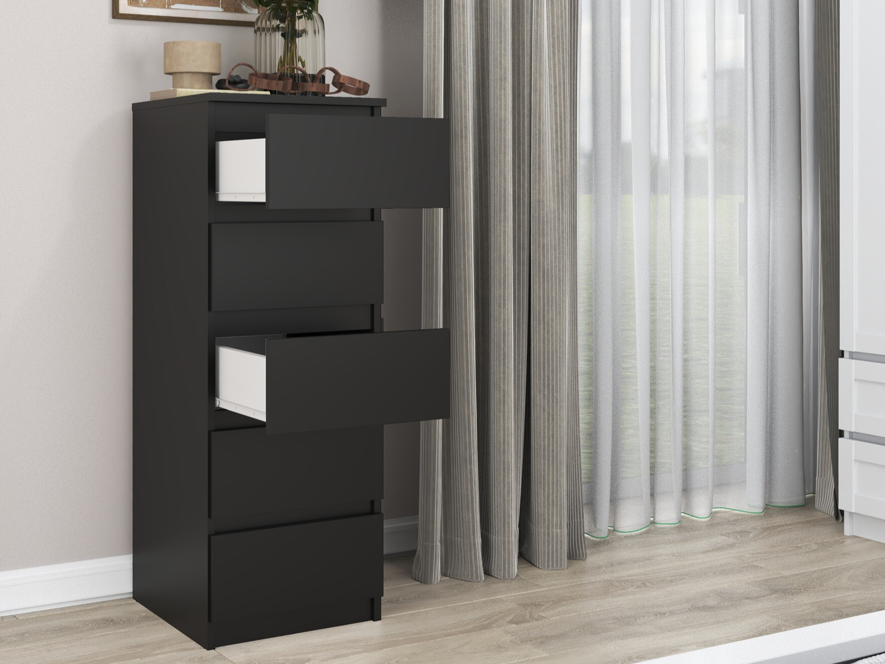 Chest of drawers Elbvelu 121 (Black)