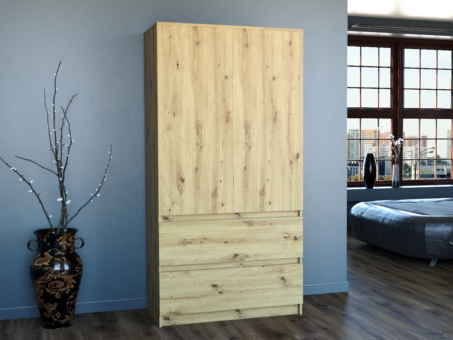 Wardrobe Elbvelu 116 (Artisan oak)