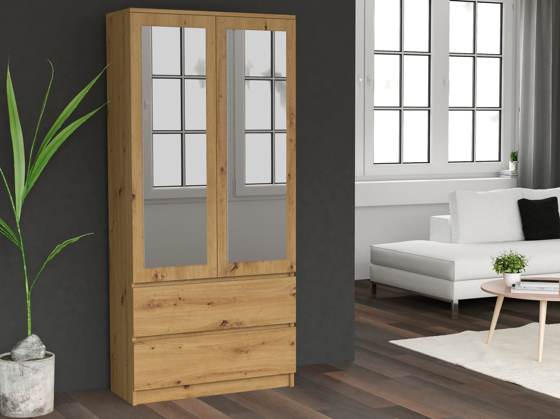 Wardrobe Elbvelu 116 (Artisan oak)