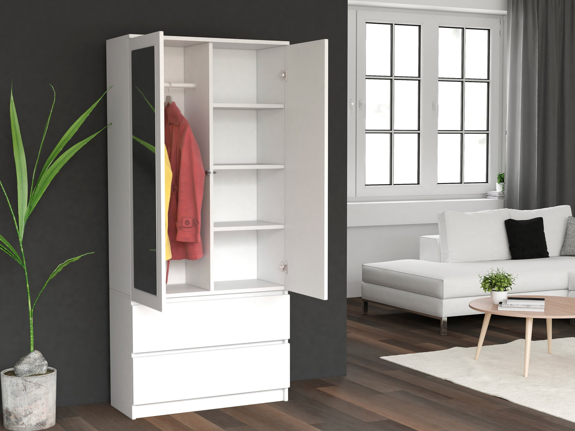 Wardrobe Elbvelu 116 (White)