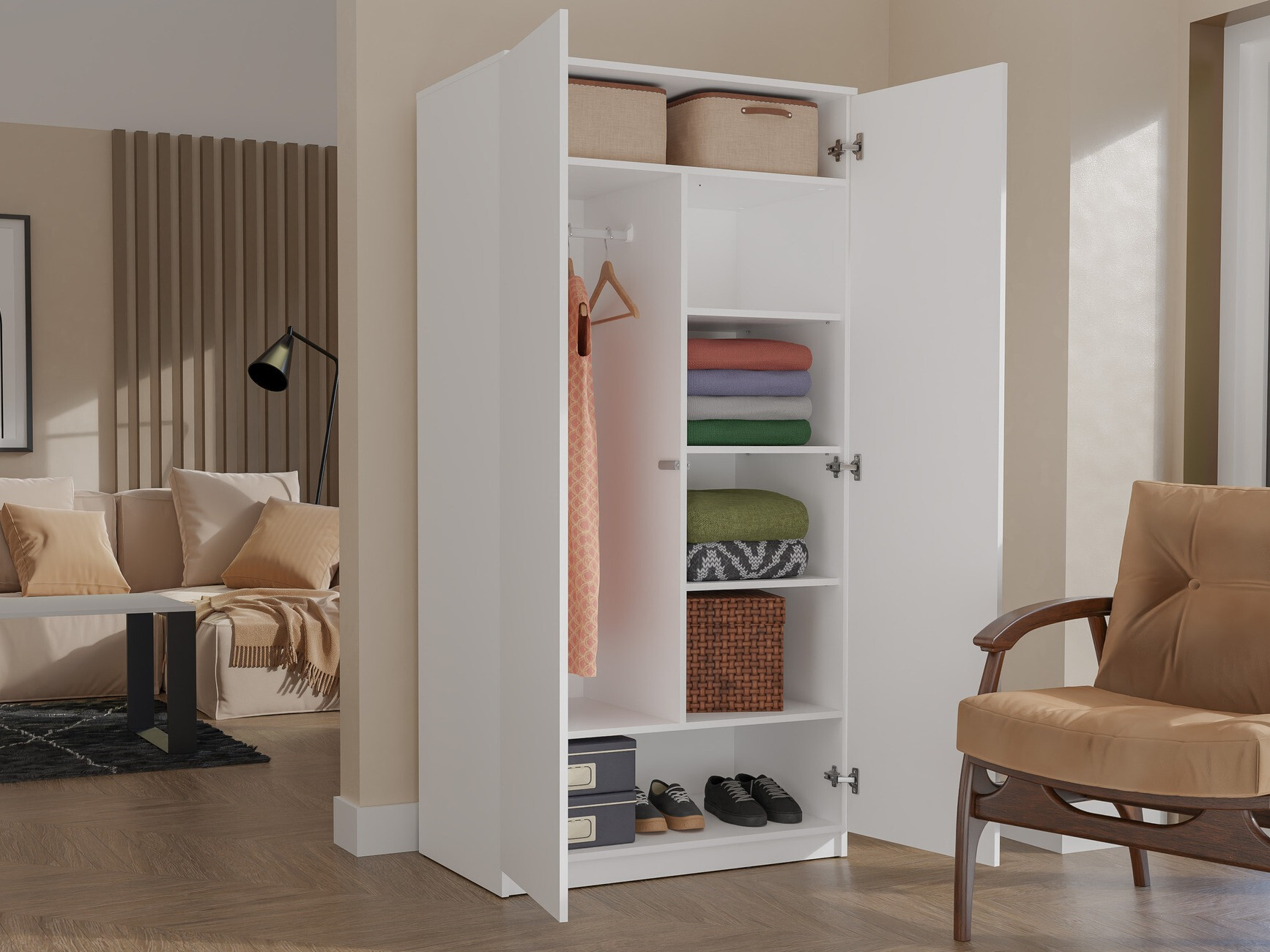 Wardrobe Elbvelu 117 (White)