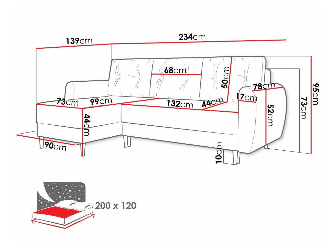 Corner sofa Memphis 109 (Itaka 10)