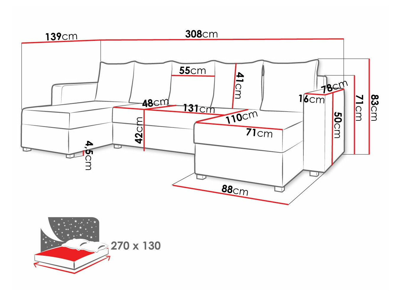 Corner sofa Memphis 121 (Soft 011 + Lawa 06)
