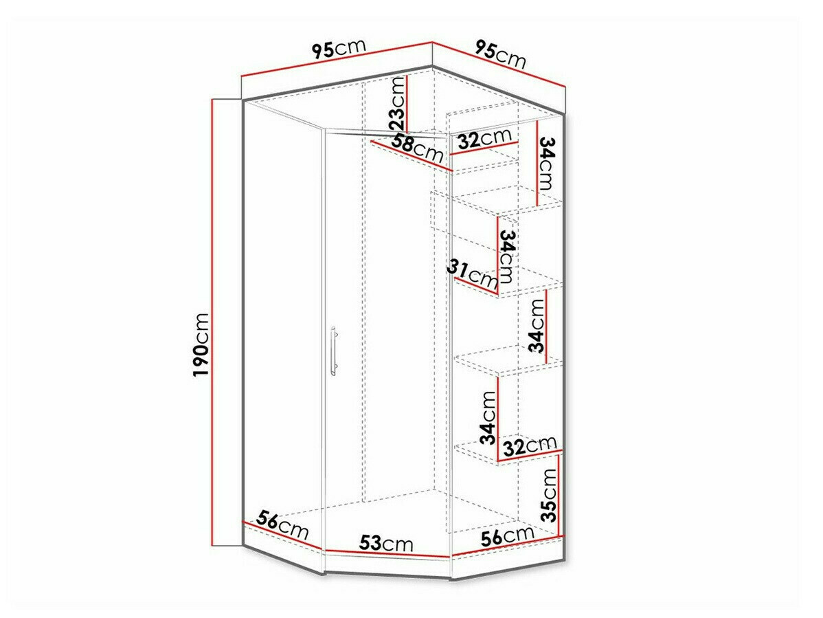 Corner wardrobe Cavmero 106 (Artisan oak)