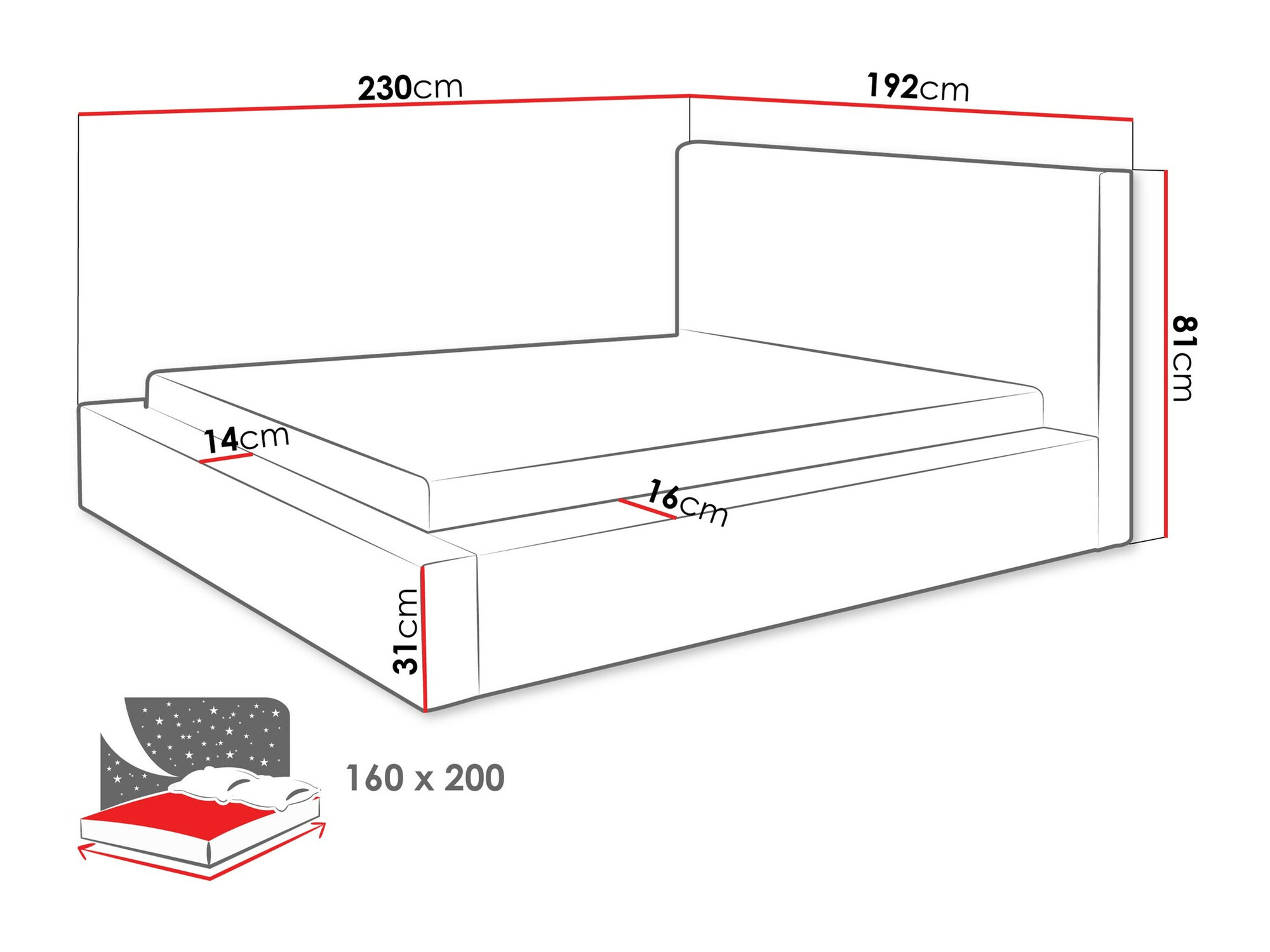Bed TrendyNest Cervara (Top 90)