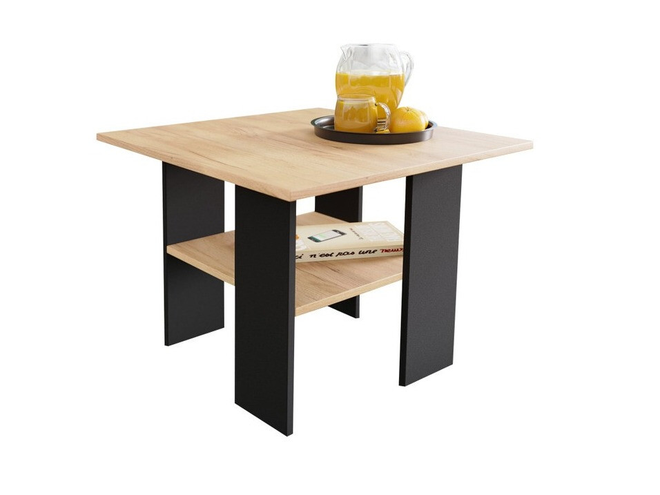 Coffee table Reading 102 (Black + Craft oak)