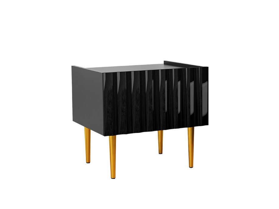 Bedside table Amplexal (Glossy black + Black)