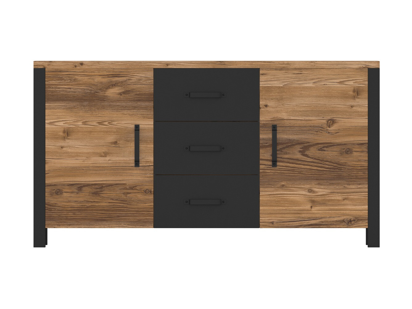 Chest of drawers Tornua 103 (Dark spruce + Matte black)