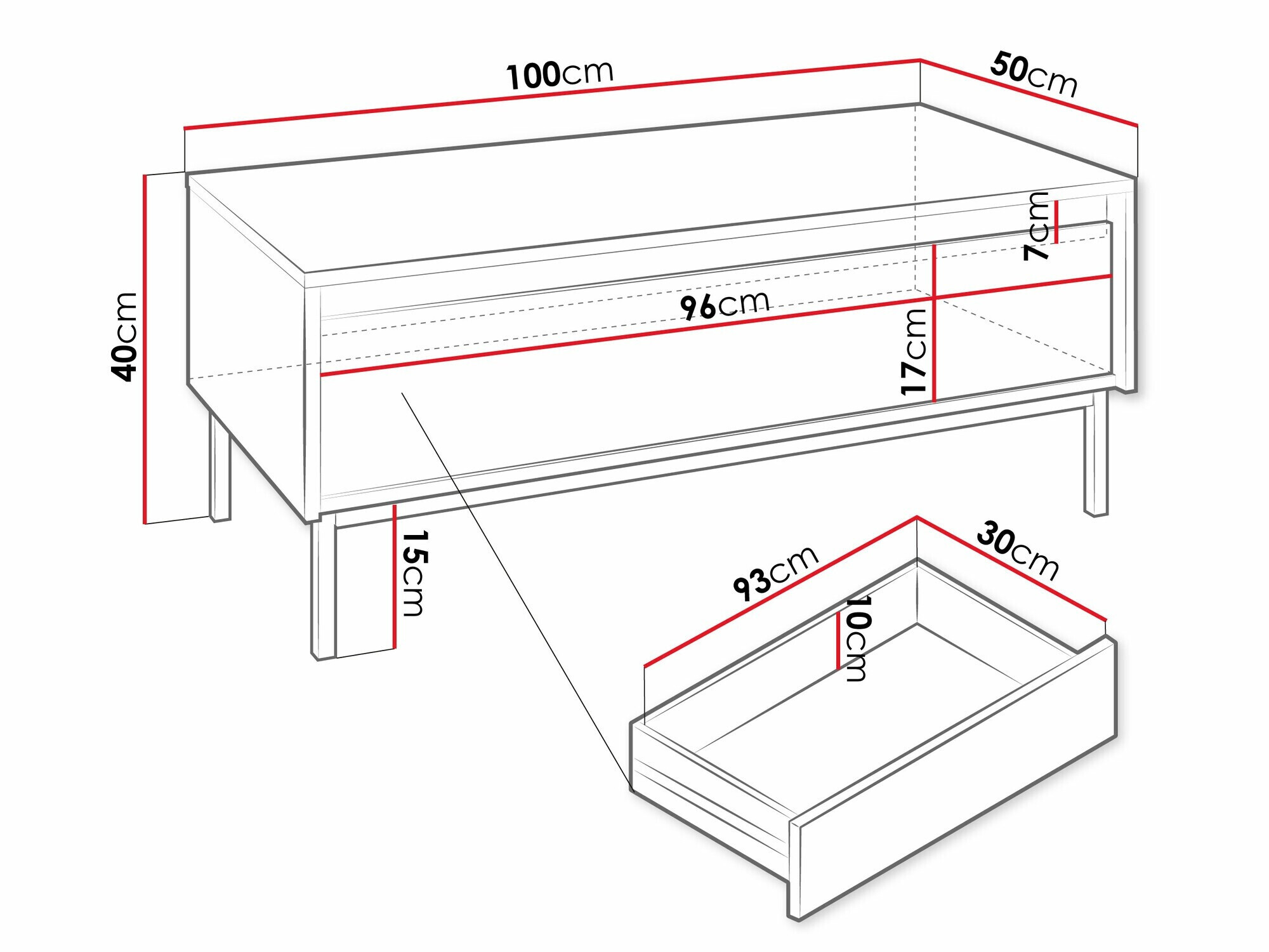 Coffee table Comfivo Delruva (White)
