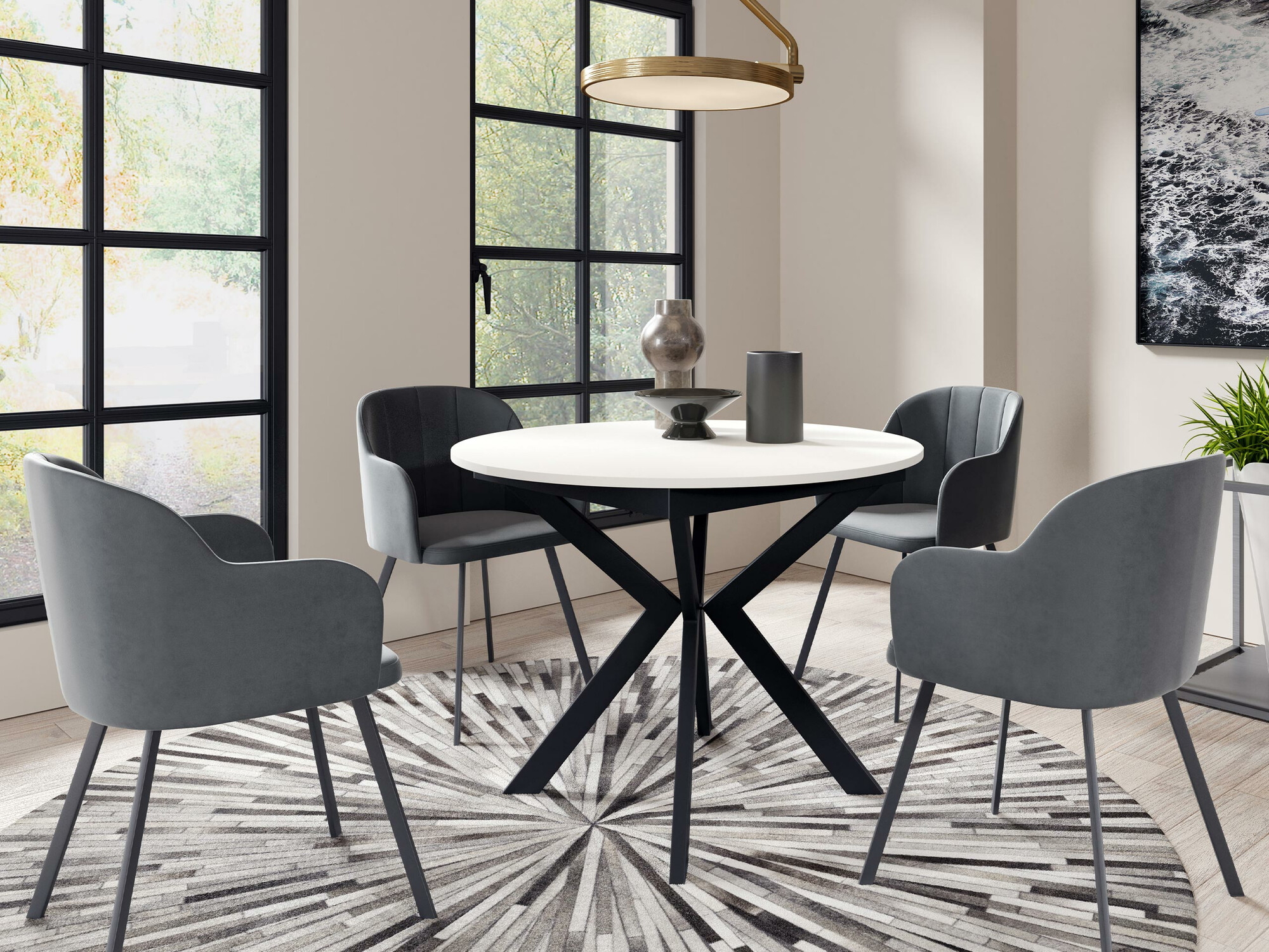Table Oswego 112 (Black + White)