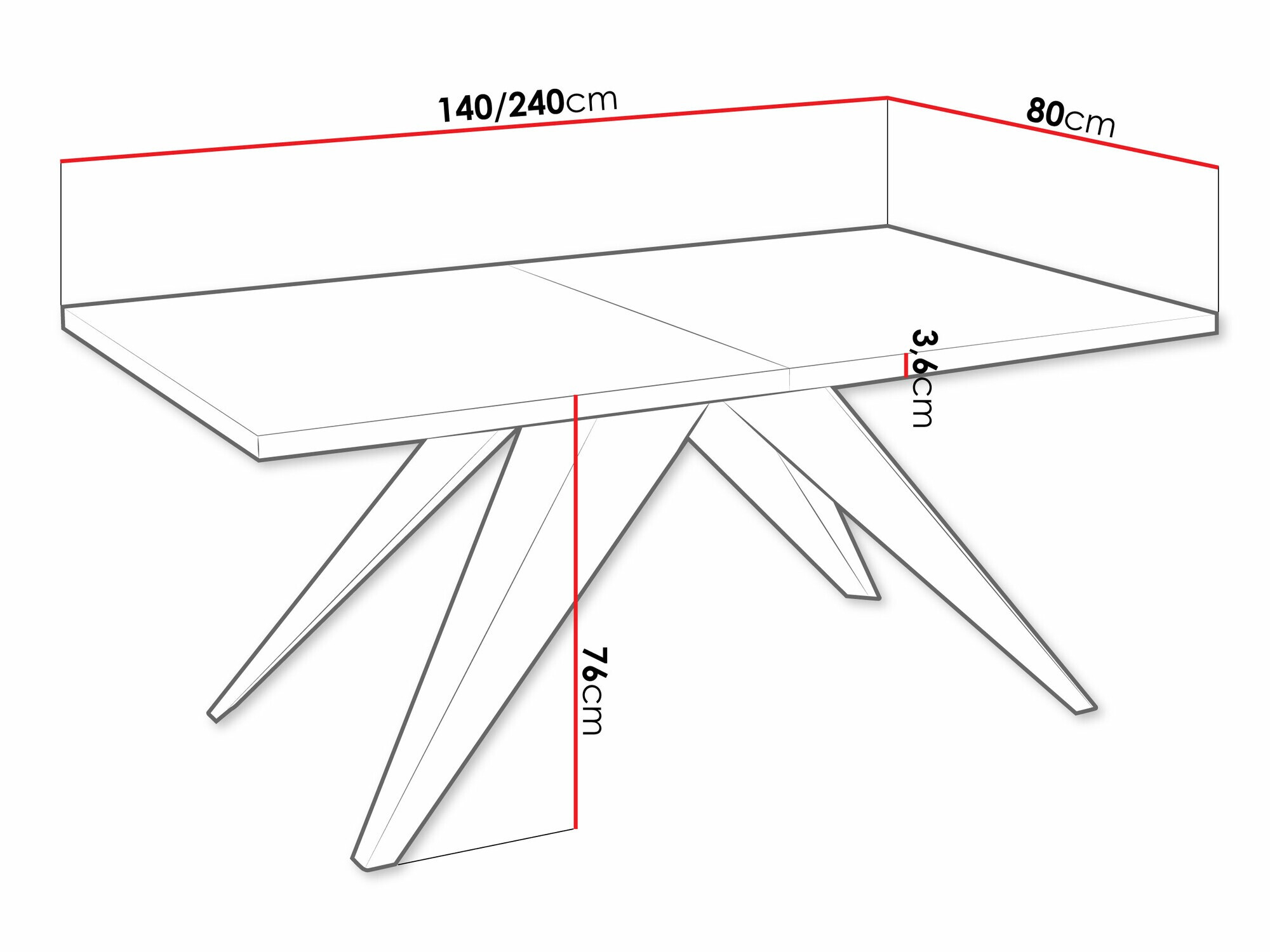 Table Oswego 113 (Black + White)