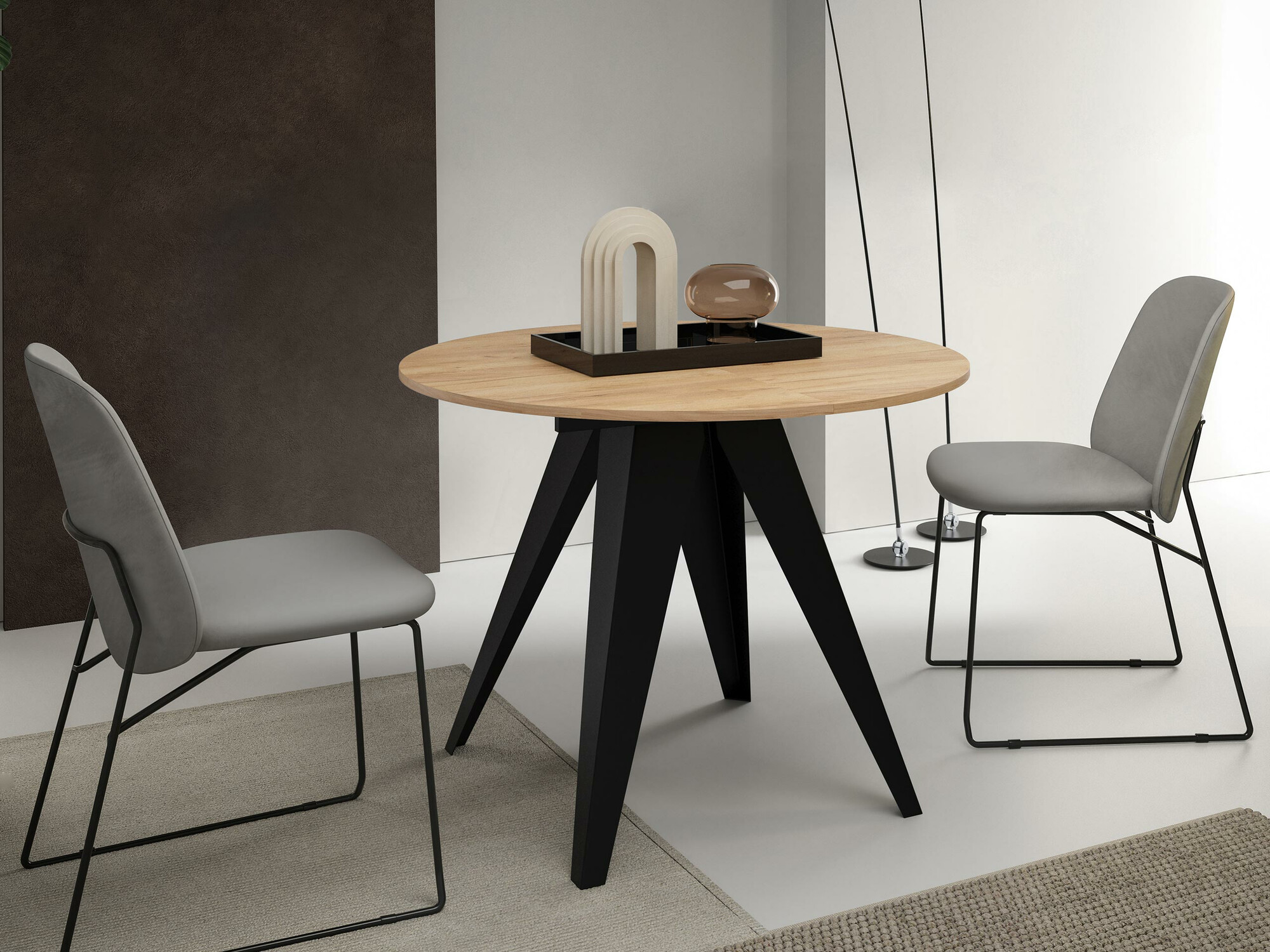 Table Oswego 114 (Black + Craft golden oak)