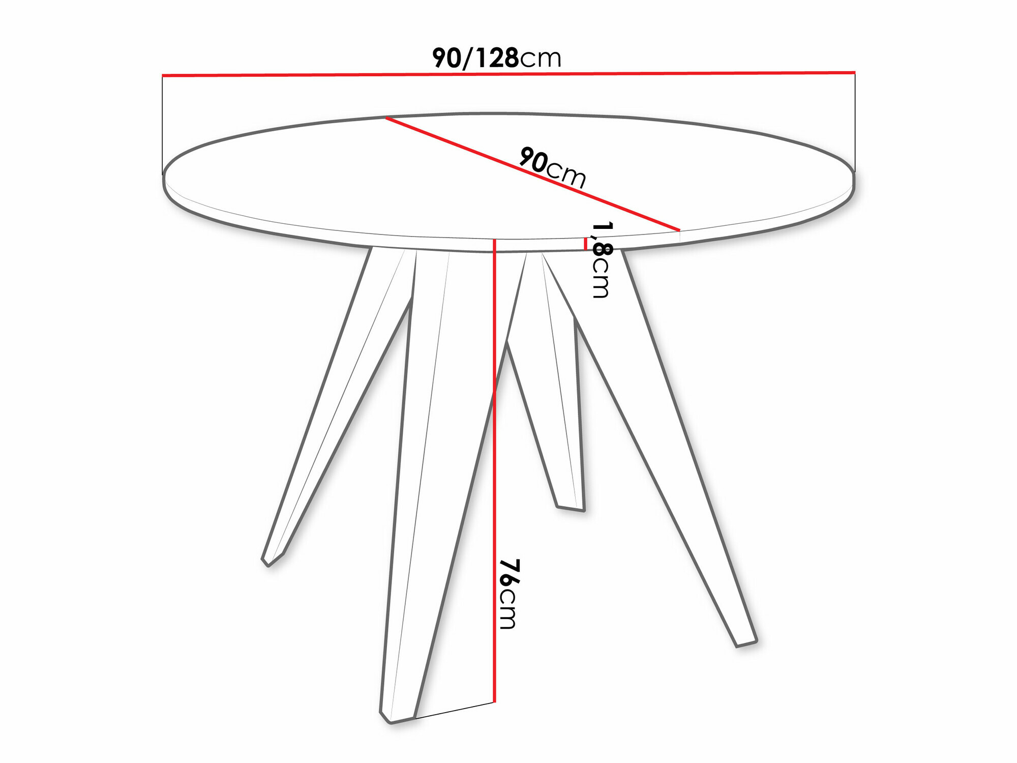 Table Oswego 114 (Black + White marble)
