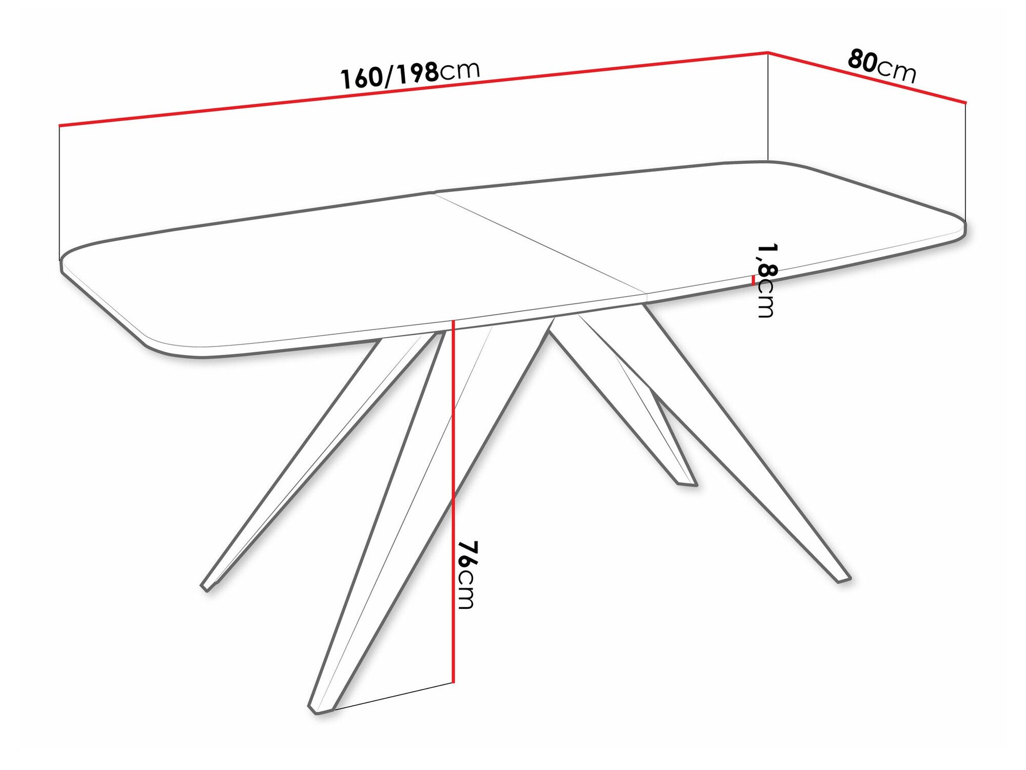 Table Oswego 115 (Black + Craft golden oak)