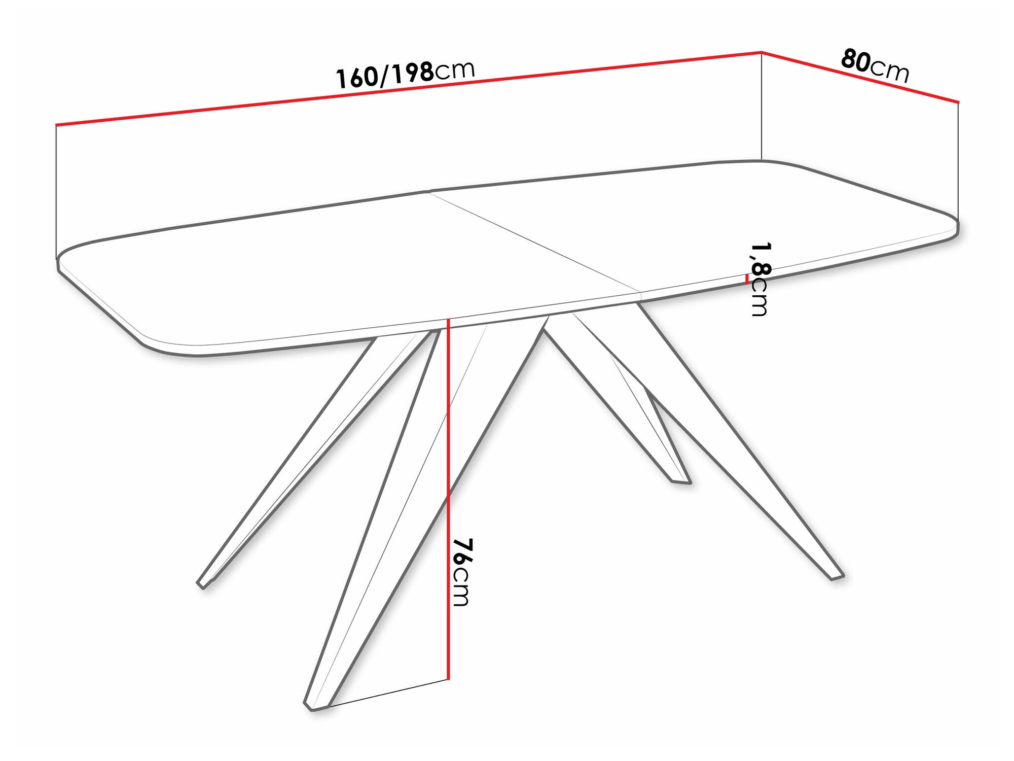 Table Oswego 115 (Black + Lancelot oak)
