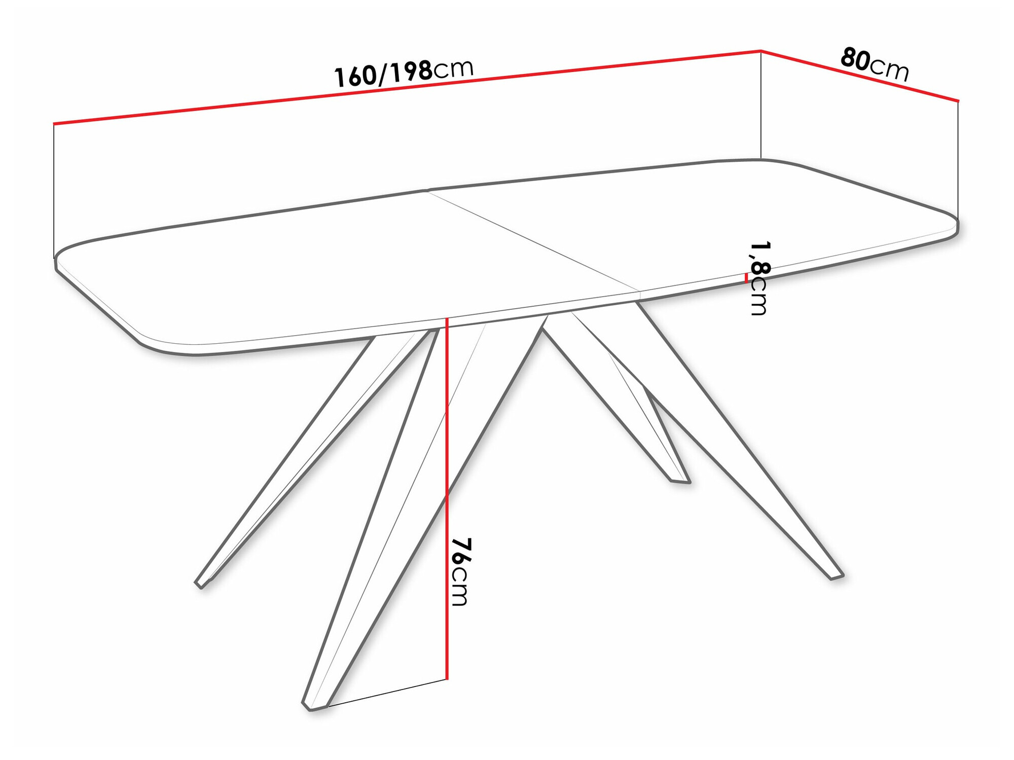 Table Oswego 115 (Black + White marble)