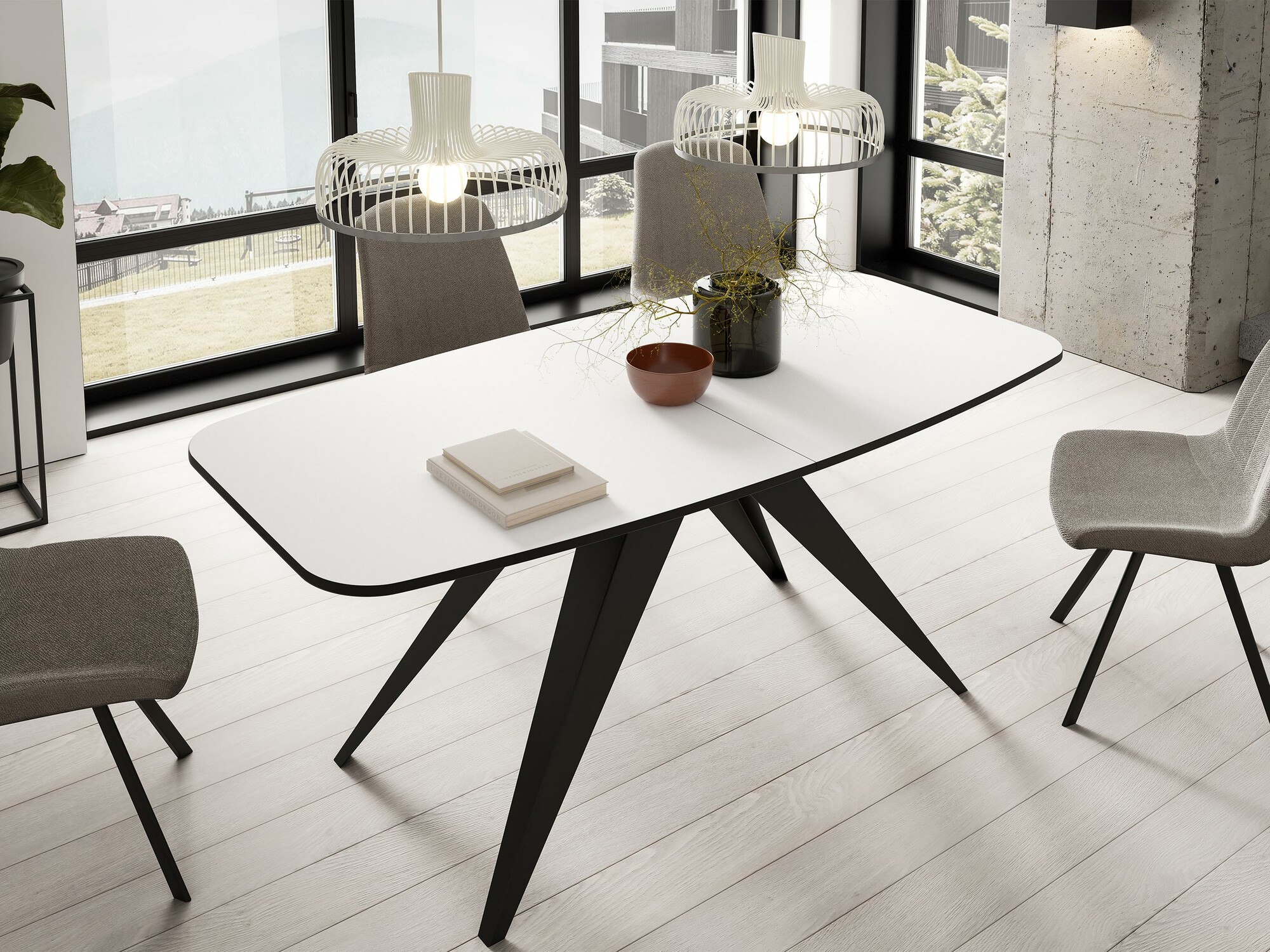 Table Oswego 115 (Black + White)