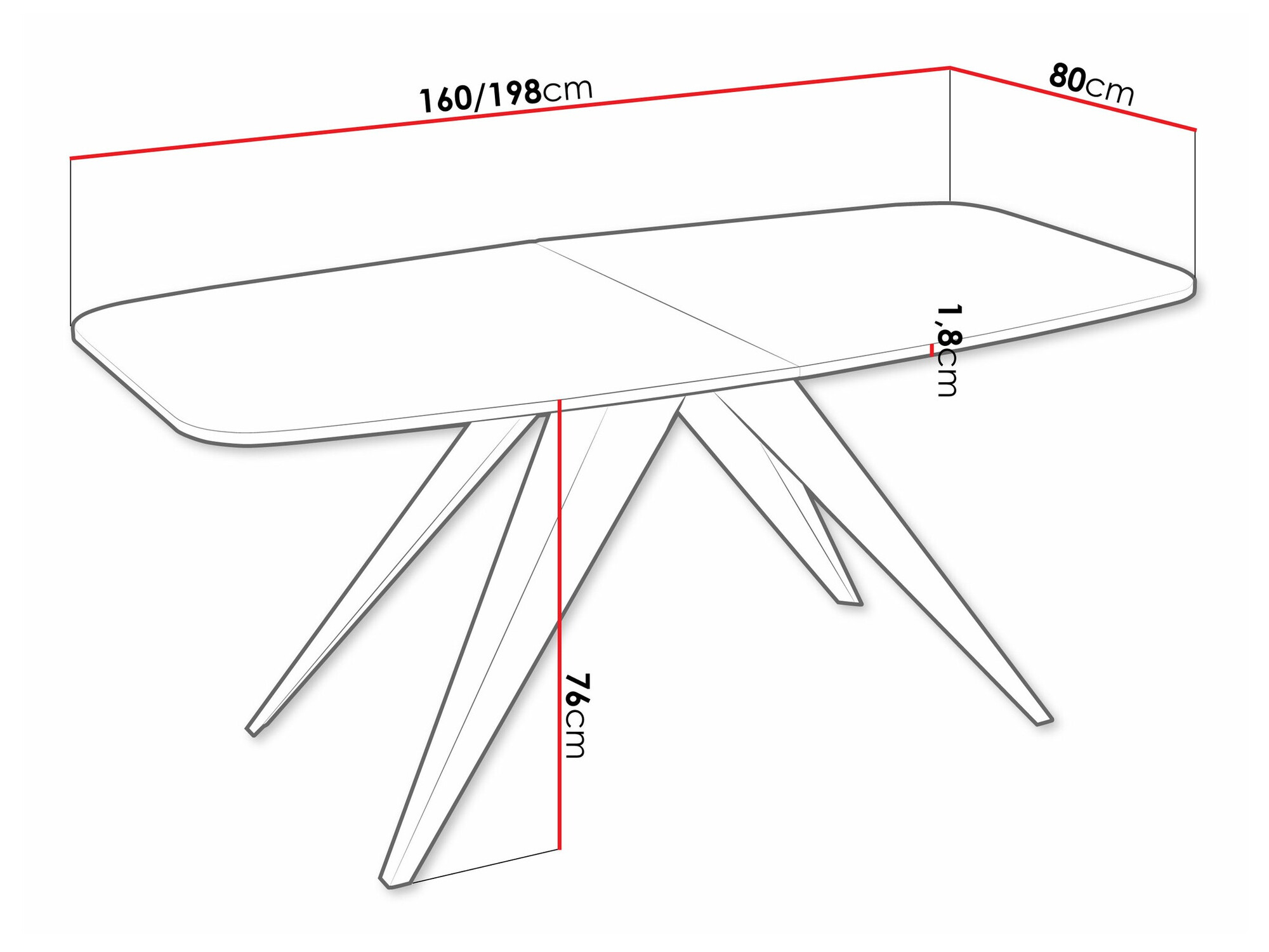 Table Oswego 115 (Black + White)