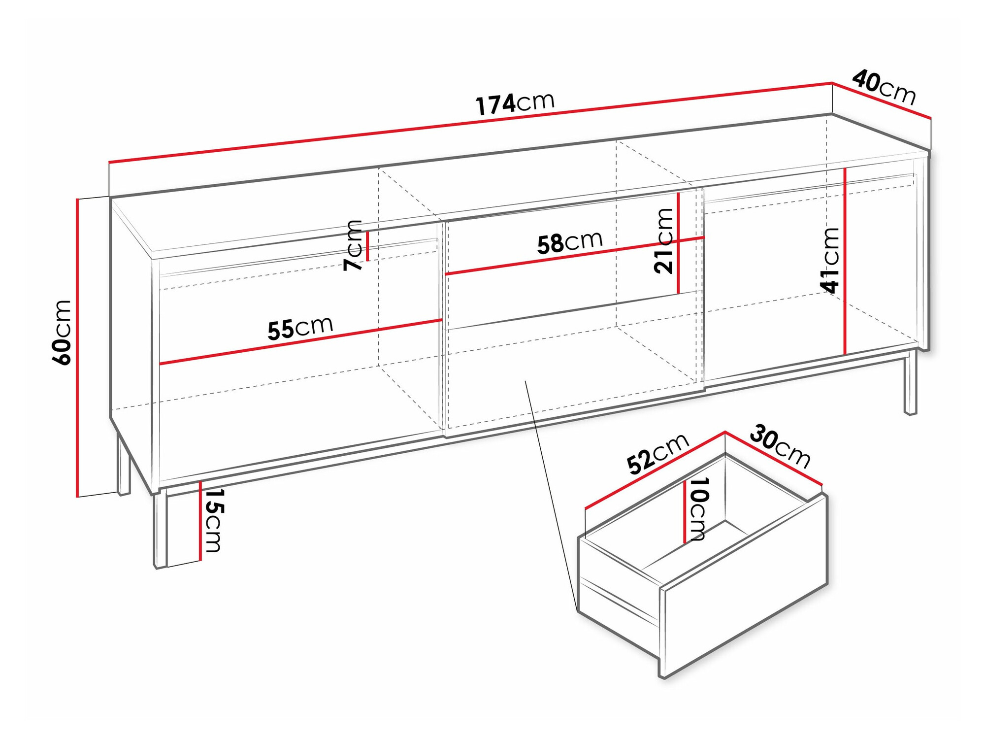 TV stand Comfivo Delruva I (Black)