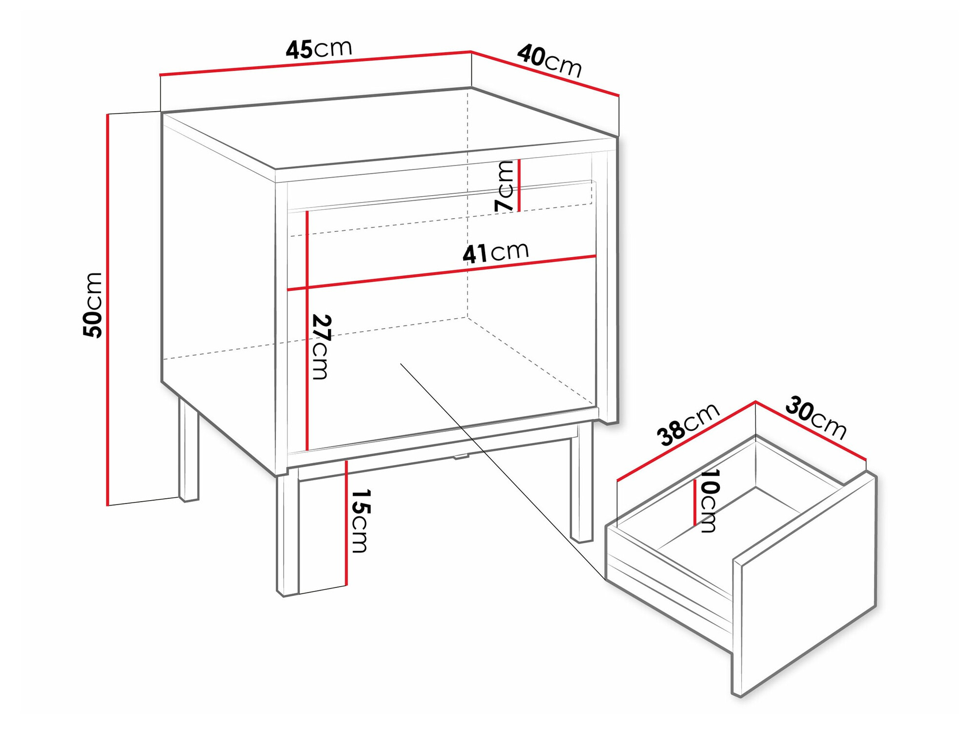Bedside table Comfivo Delruva (Black)