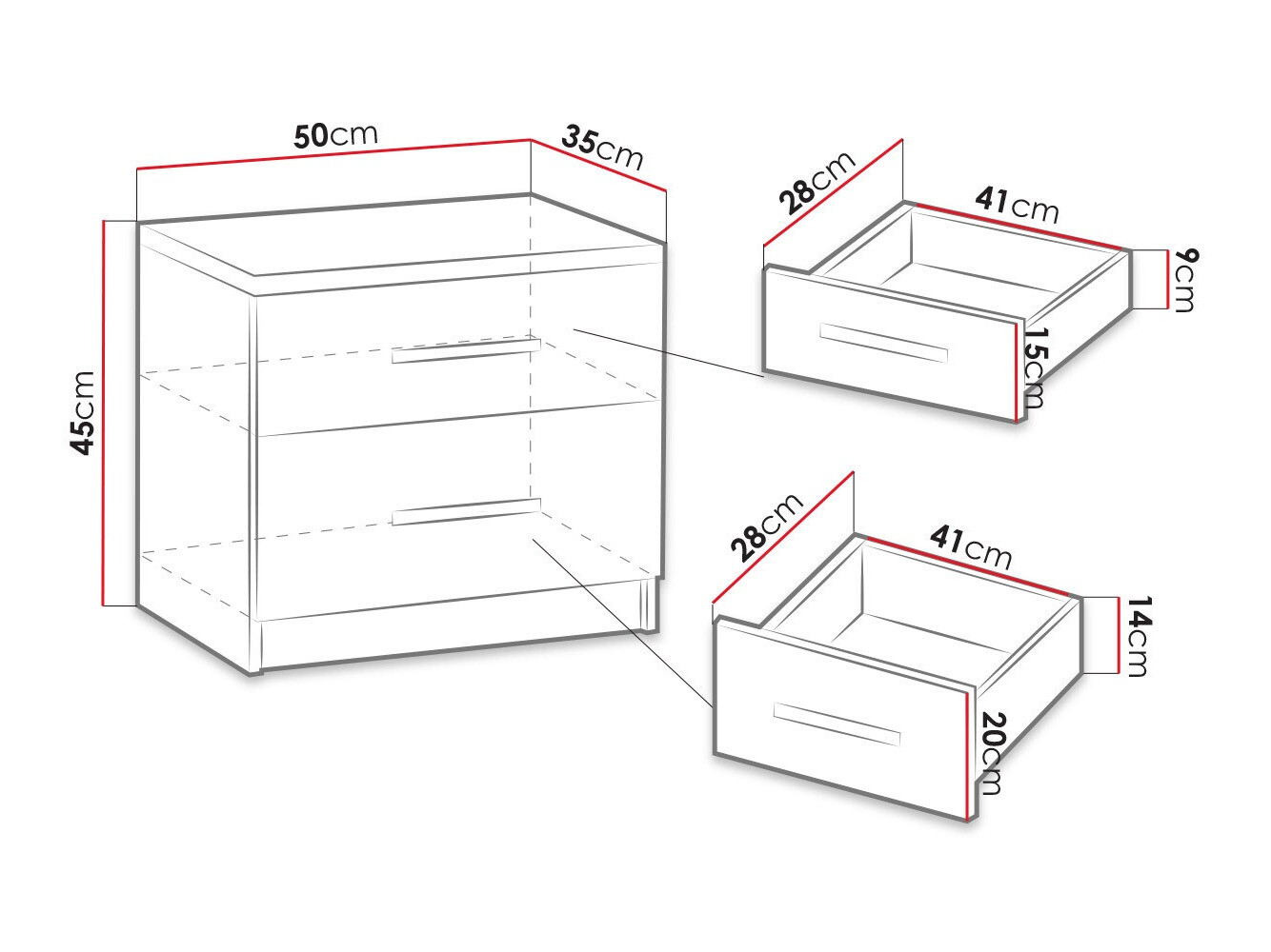 Bedside table Catromi 103 (White)