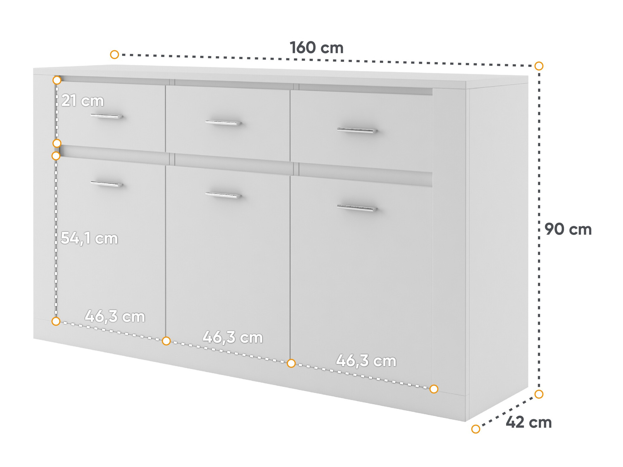 Chest of drawers Fresno 107 (White)