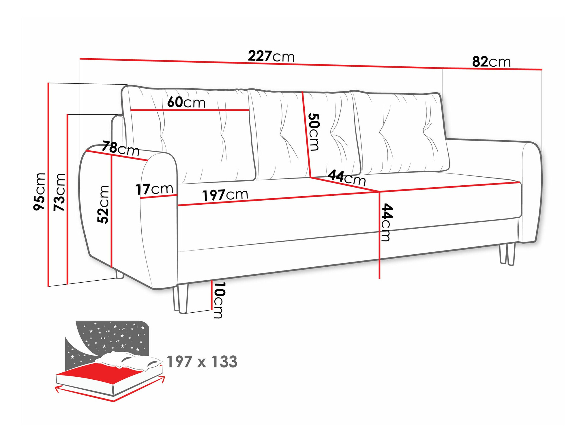 Sofa bed Memphis 143 (Itaka 11)