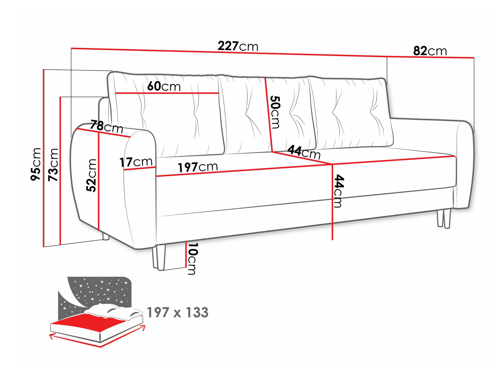 Sofa bed Memphis 143 (Itaka 15)