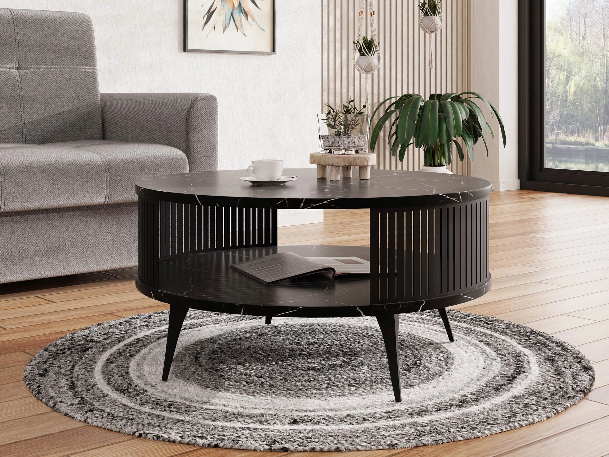 Coffee table Vitum (Black marble)