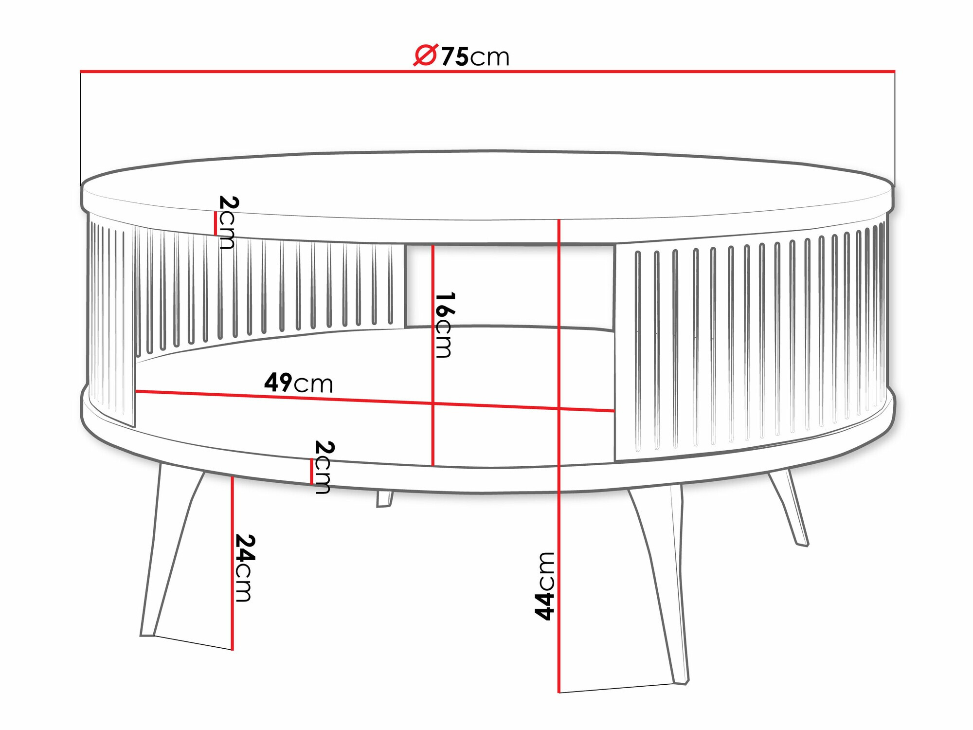 Coffee table Vitum (Black marble)