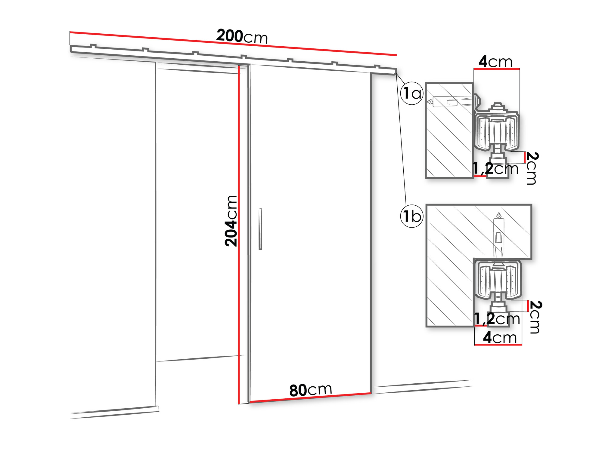 Sliding door Hartford 489 (Black)