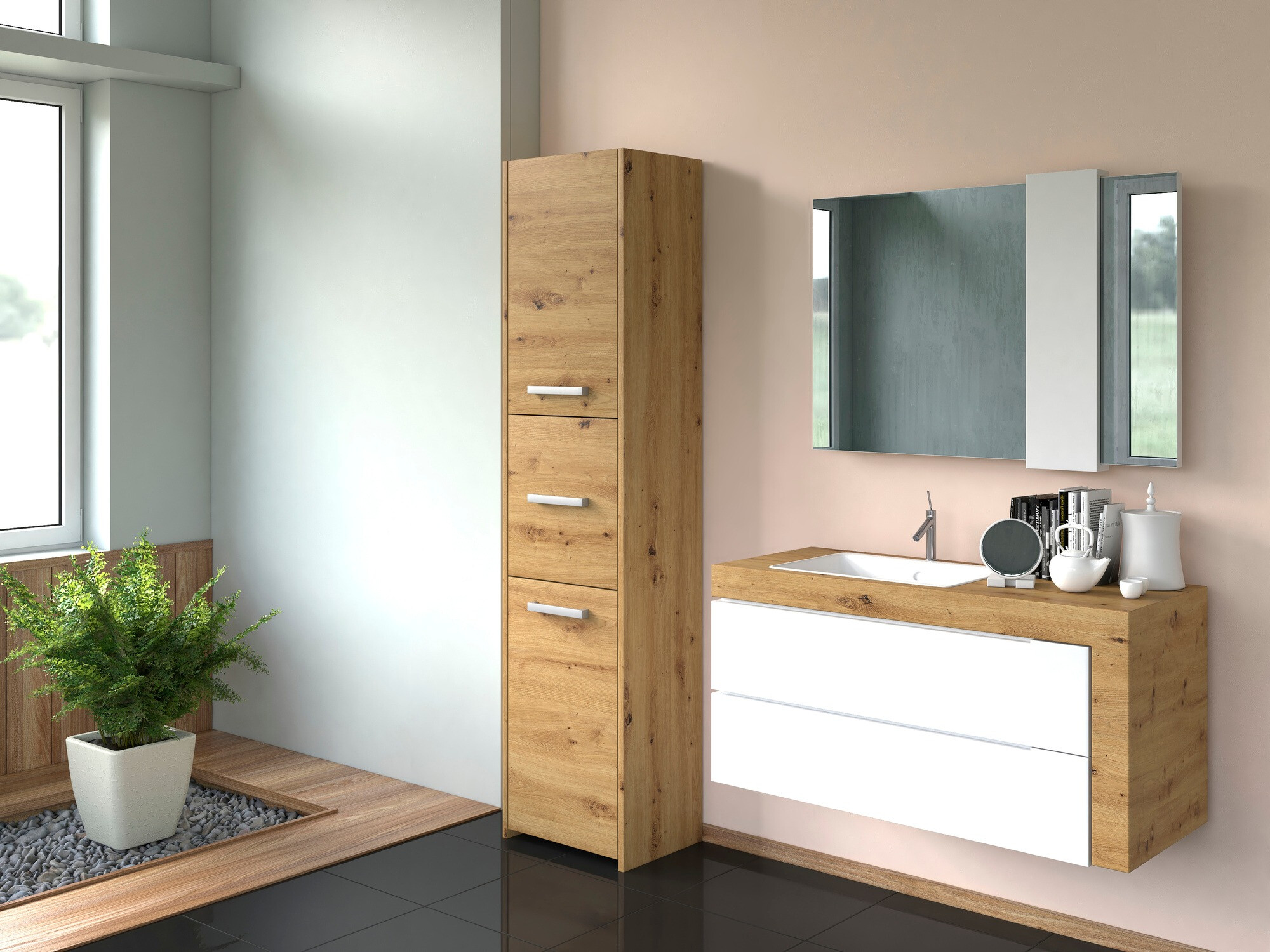 Standing bathroom cabinet Mandeville 251 (Artisan oak)