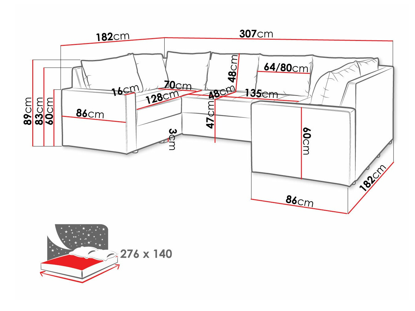 Corner sofa Providence 145 (Loca 21)