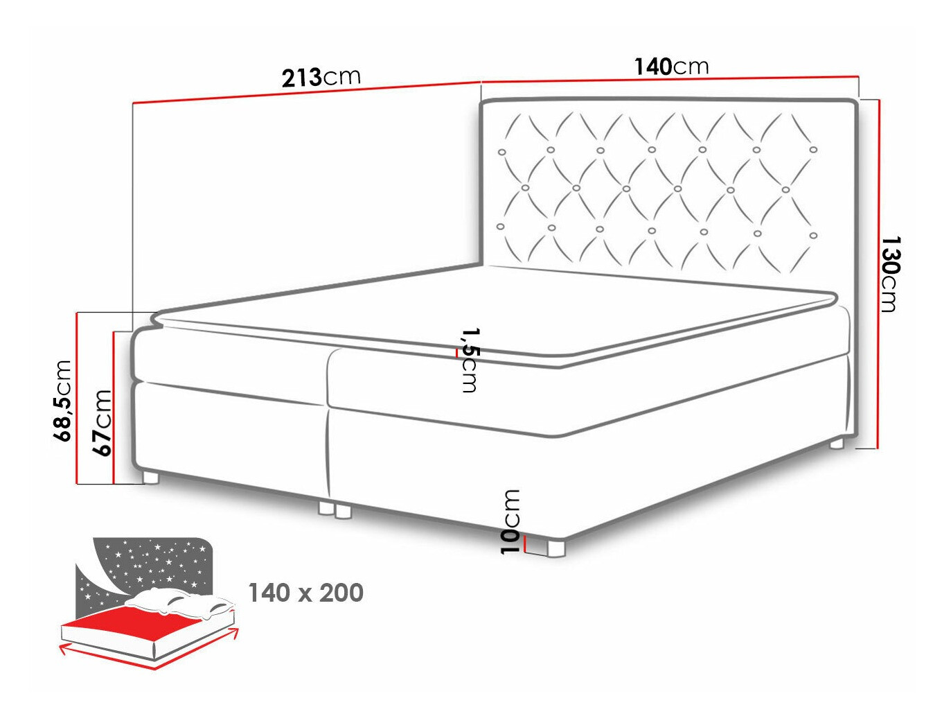 Continental bed Domus (Primo 8813)