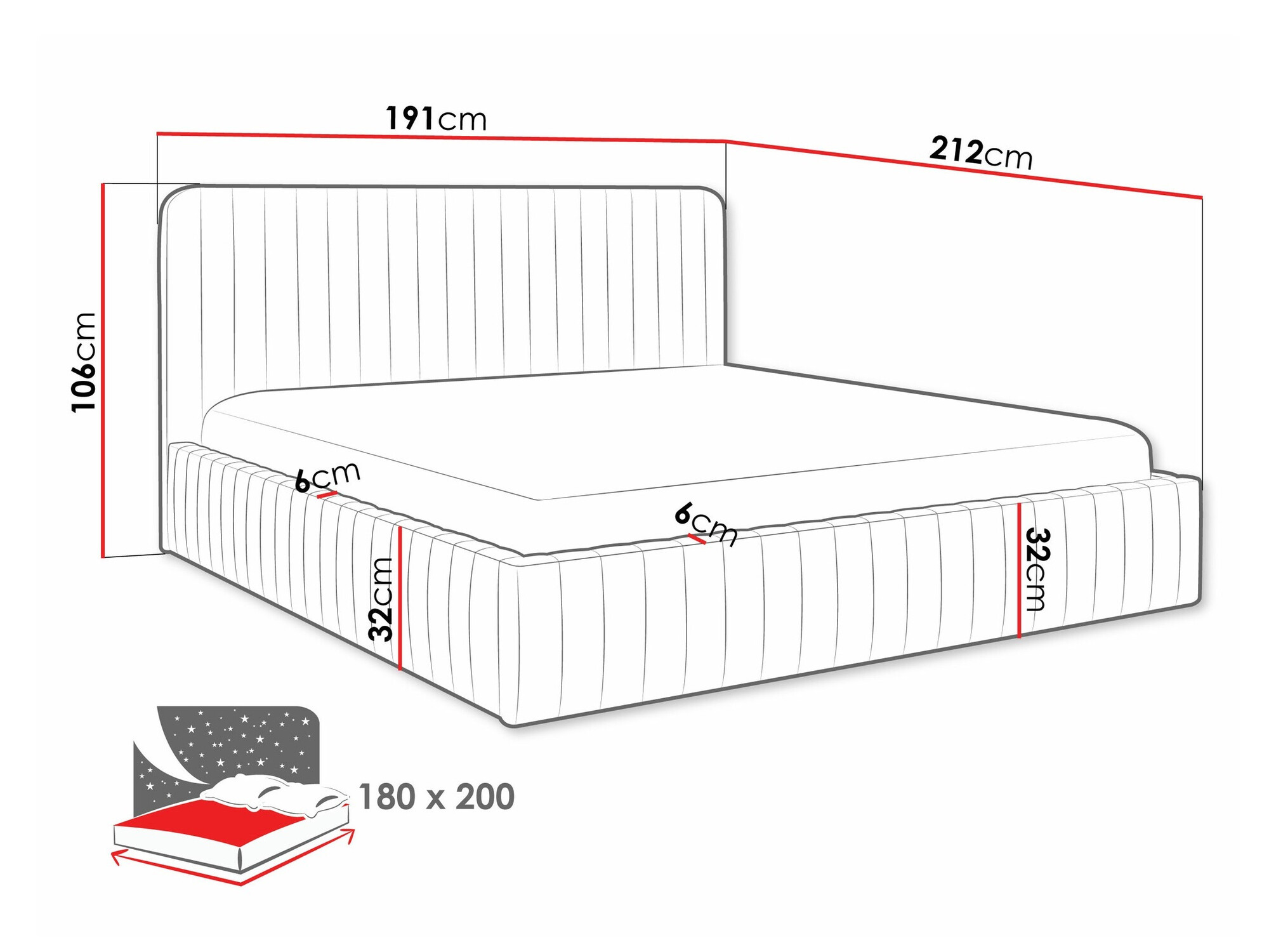 Bed TrendyNest Caprion (Velluto 25)