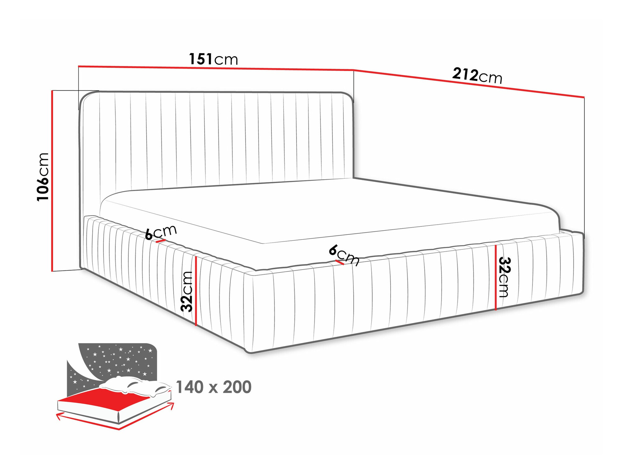 Bed TrendyNest Caprion (Velluto 30)