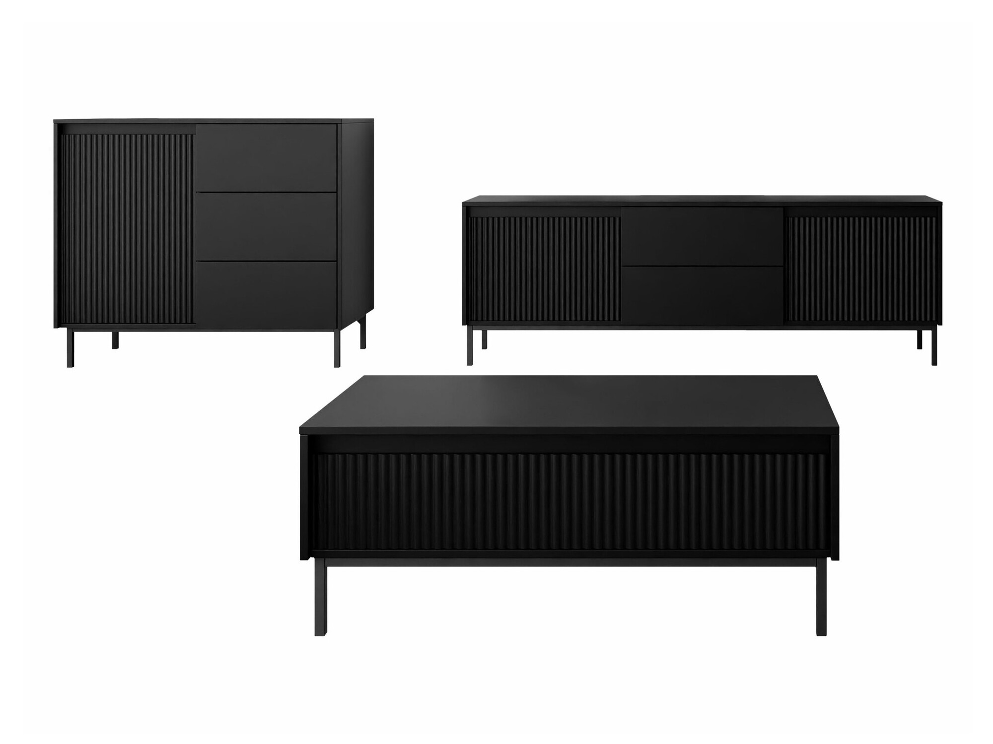 Living room set Comfivo Delruva II (Black)