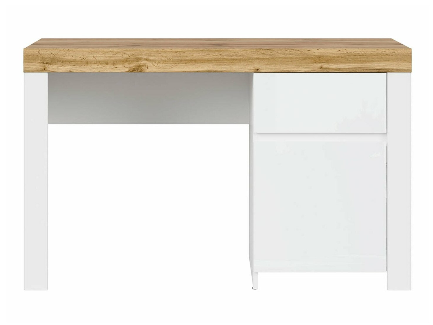 Desk Sonsoru 130 (White + Glossy white + Wotan Oak)