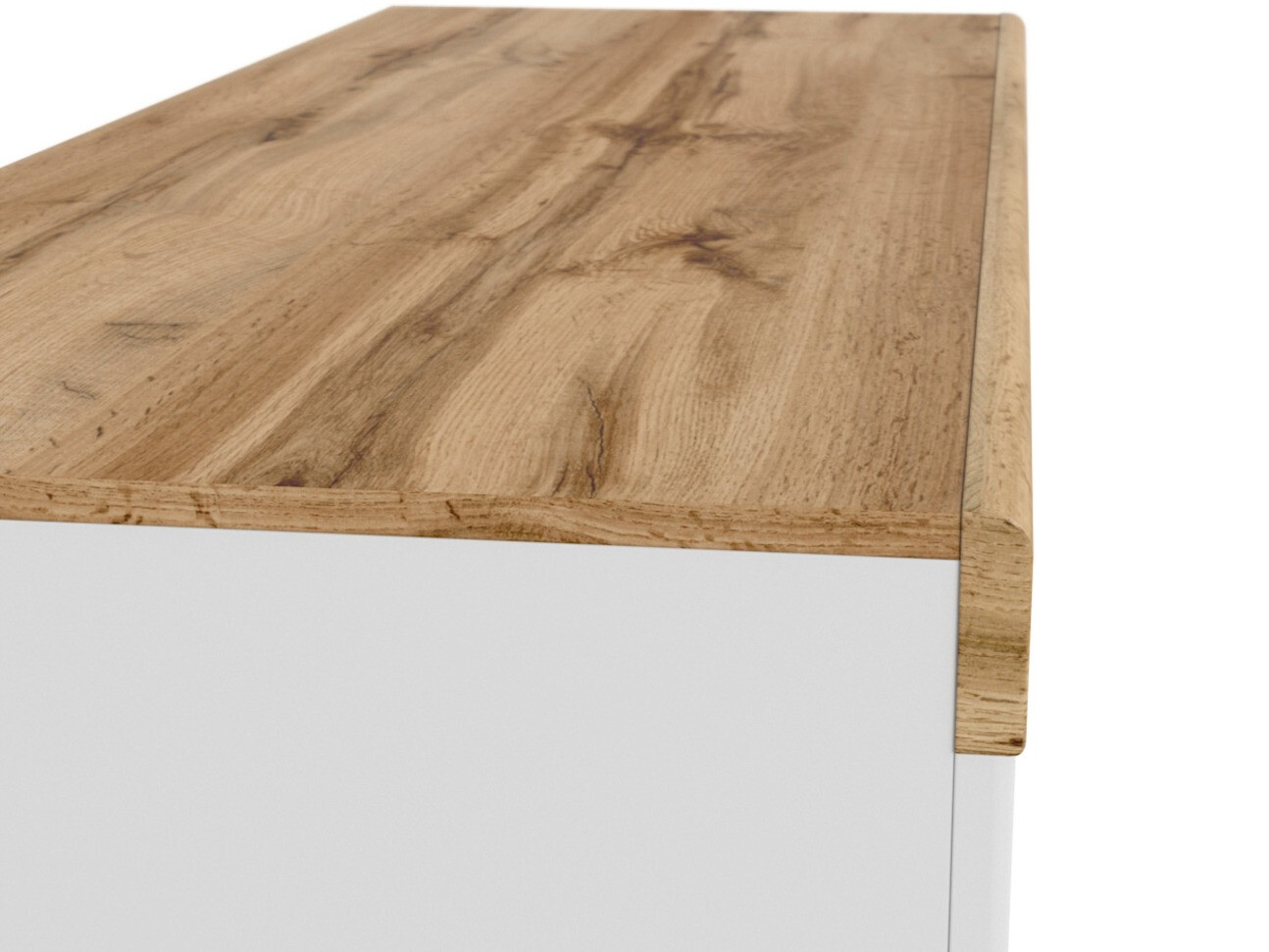 Desk Sonsoru 130 (White + Glossy white + Wotan Oak)