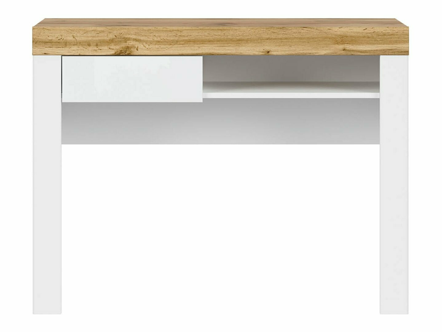 Desk Sonsoru 131 (White + Glossy white + Wotan Oak)
